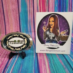 Kawasaki on Green Epoxy Belt Buckle